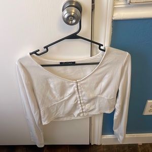 White long sleeve top